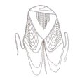 thumbnail image 1 of Arnés de cadena de cuerpo Sunnimix con borla Sujetador de múltiples capas, 1 of 8