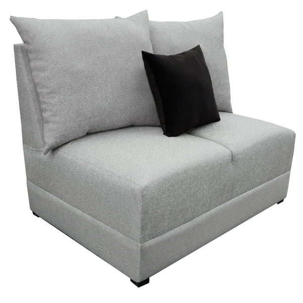 Love Seat El Bazar Store Orlando Gris plata Tela Lino nacional, Sillon 2 plazas, Modular