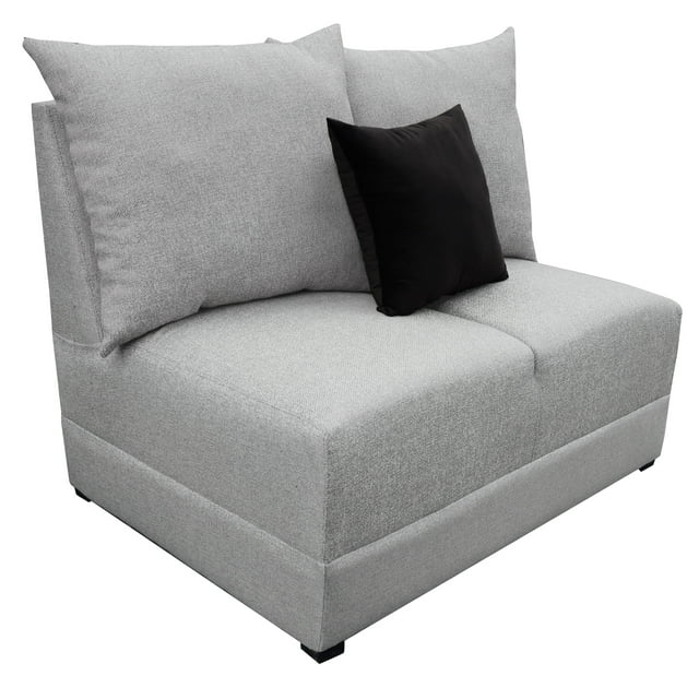 Love Seat El Bazar Store Orlando Gris plata Tela Lino nacional, Sillon 2 plazas, Modular