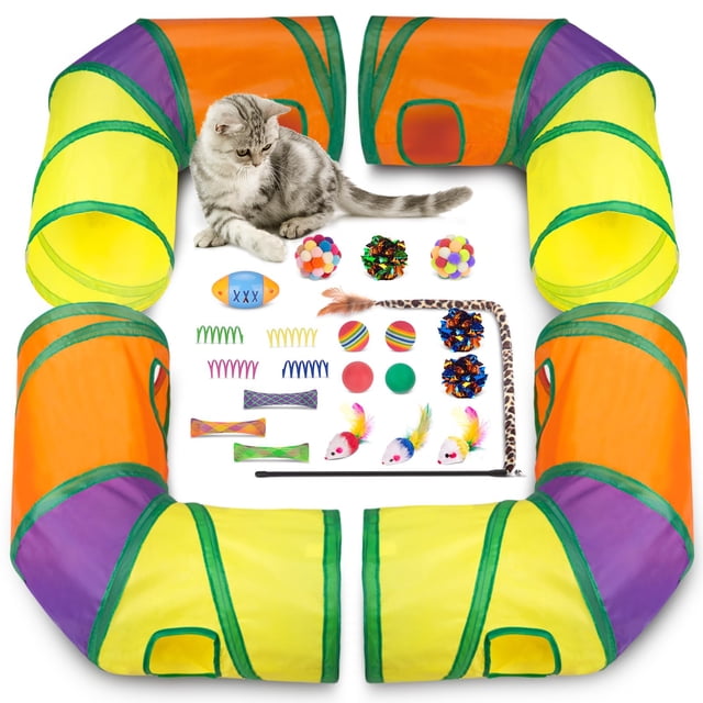 Set de Juguetes Retro para Gatos con Túneles Interactivos para Gatitos