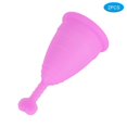 thumbnail image 3 of 2Pcs Silicone Menstrual Cup Women Female Feminine Hygiene Cup Menstruation SuppliesHeart Shaped Purple S, 3 of 5