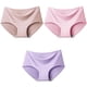 thumbnail image 1 of Bragas de seda de hielo sin costuras para mujer, ropa interior cómoda de talla grande, M-XXL de cintura media, múltiples opciones de Color, lencería, 3 uds./Set, 1 of 4