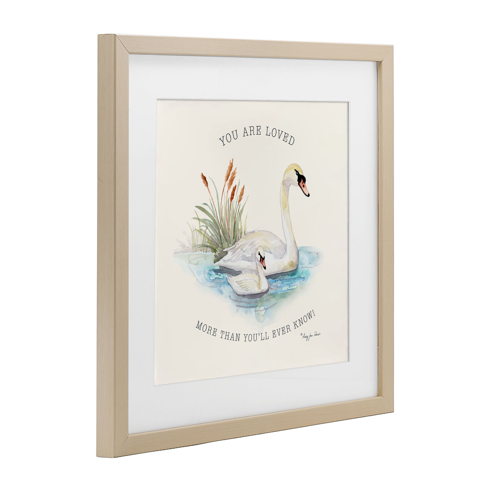 Stupell Industries More Than You Know Swans Birch Framed Print Under Glass, design by Audrey Jeanne Roberts