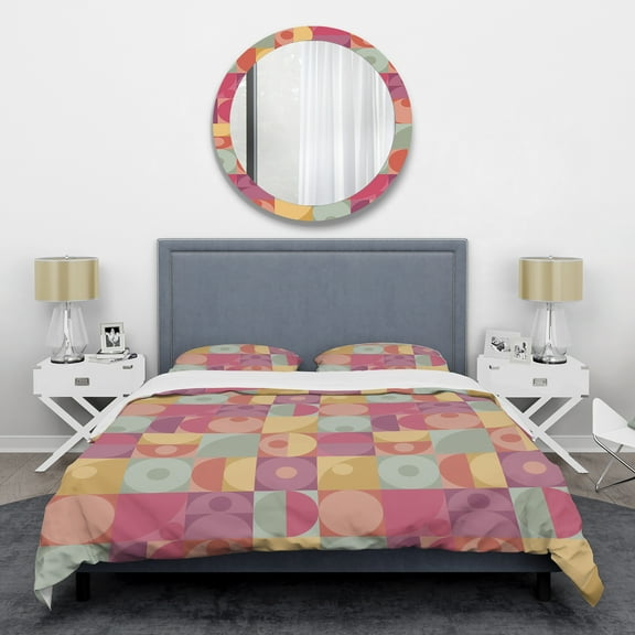 Designart 'Geometric Retro Minimal I' Mid-Century Modern Duvet Cover Set