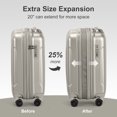 thumbnail image 3 of Zimtown 2 Piece Luggage Set, 20" Carry-On Expandble ABS+PC Luggage Hardside Lightweight Suitcase, 14" Mini Cosmetic Cases, Gray, 3 of 10