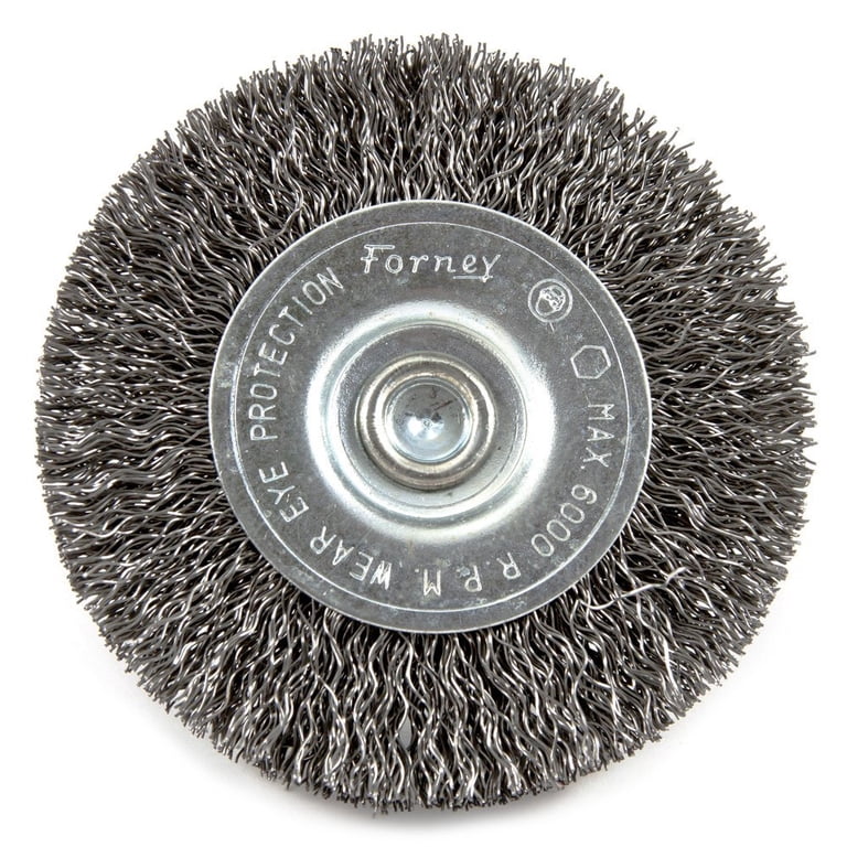 Forney 72735 Wire Wheel Brush, Coarse Crimped with 1/4-Inch Hex