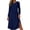 Blue, variant on Omexry Work Dresses for Women Women's Fashion And Leisure Splicing Long Sleeve Round Neck Loose And Comfortable Dress