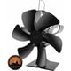 thumbnail image 1 of Blades Wood Stove Fan, Stove Fan with Thermometer, Heat Powered Fireplace Fan for Wood Stove/Fireplace/Gas/Log/Pellet Stove (Black), 1 of 5