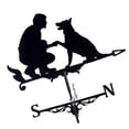 thumbnail image 3 of Metal Weather Vane Ornaments Suitable for Gardens Roofs Man and Dog Designs Iron Construction Wind Direction Indicators, 3 of 7