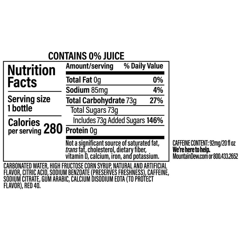 Mountain Dew Soda Dragon Fruit 20 fl oz Bottle
