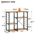 thumbnail image 4 of SOGES 3 Tier Metal Kitchen Standing Bakers Rack Utility Microwave Oven Workstation Shelf Rustic Brown, 4 of 8