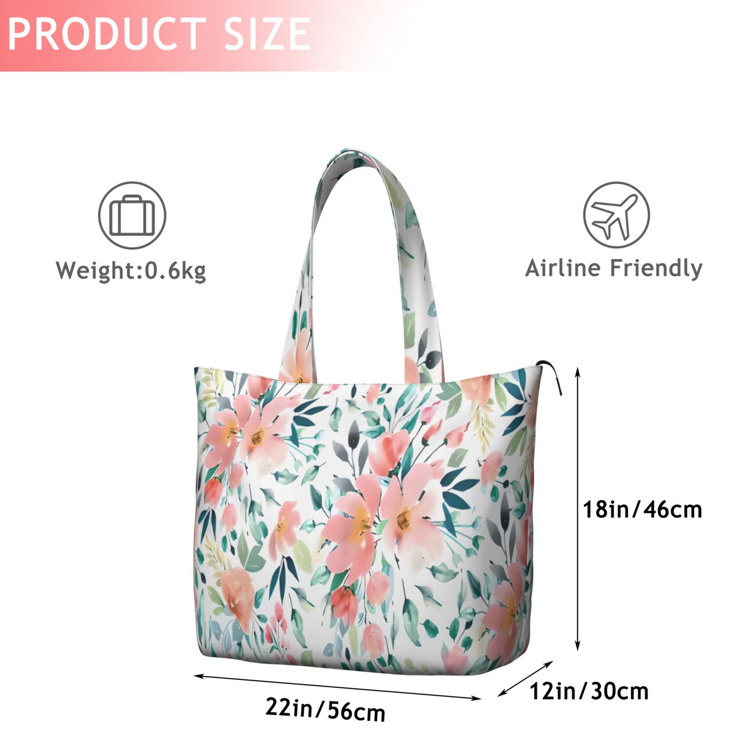 Pioneer Flower Floral Print Pattern Travel Tote Bags for Women Carry On,Large Weekender Bags for Women Travel,Multi Functional Duffle Bag for Work,Shopping,Sports