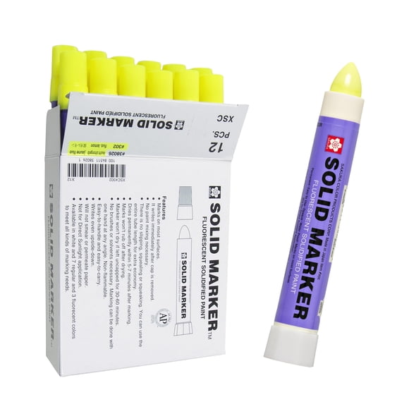 Marcador SAKURA SOLID MARKER XSC-302 Fluorescente Limón Paquete de 12