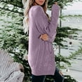 thumbnail image 3 of AOOCHASLIY Women Coat Women Medium Length Dough Twists Pocket Knitted Cardigan Fashionable Coat, 3 of 4