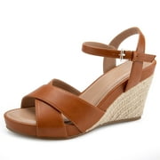 Aerosoles Women's Pastel Wedge Sandal Tan, 10 Wide