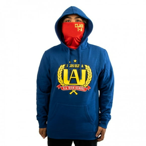 My Hero Academia Crest Hoodie with Built-in Face Mask Gaiter-Large
