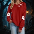 thumbnail image 2 of Godom Halloween Womens Oversized Sweatshirts Ghost Graphic Crewneck Sweaters Casual Tops Comfy Fall Fashion Outfits Winter Clothes 2025, 2 of 5