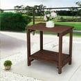 thumbnail image 4 of Xukmct 2 Tier Wood Side Table for Home, Garden, Office, Light Brown, 4 of 7