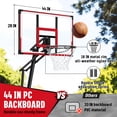 thumbnail image 2 of SERAY Basketball Hoop with 4.9-10 feet Height Adjustable for Kids/Adults, Portable Basketball Goal with 44 inch Backboard and 2 Wheels for Outdoor/Indoor Sports, 2 of 8