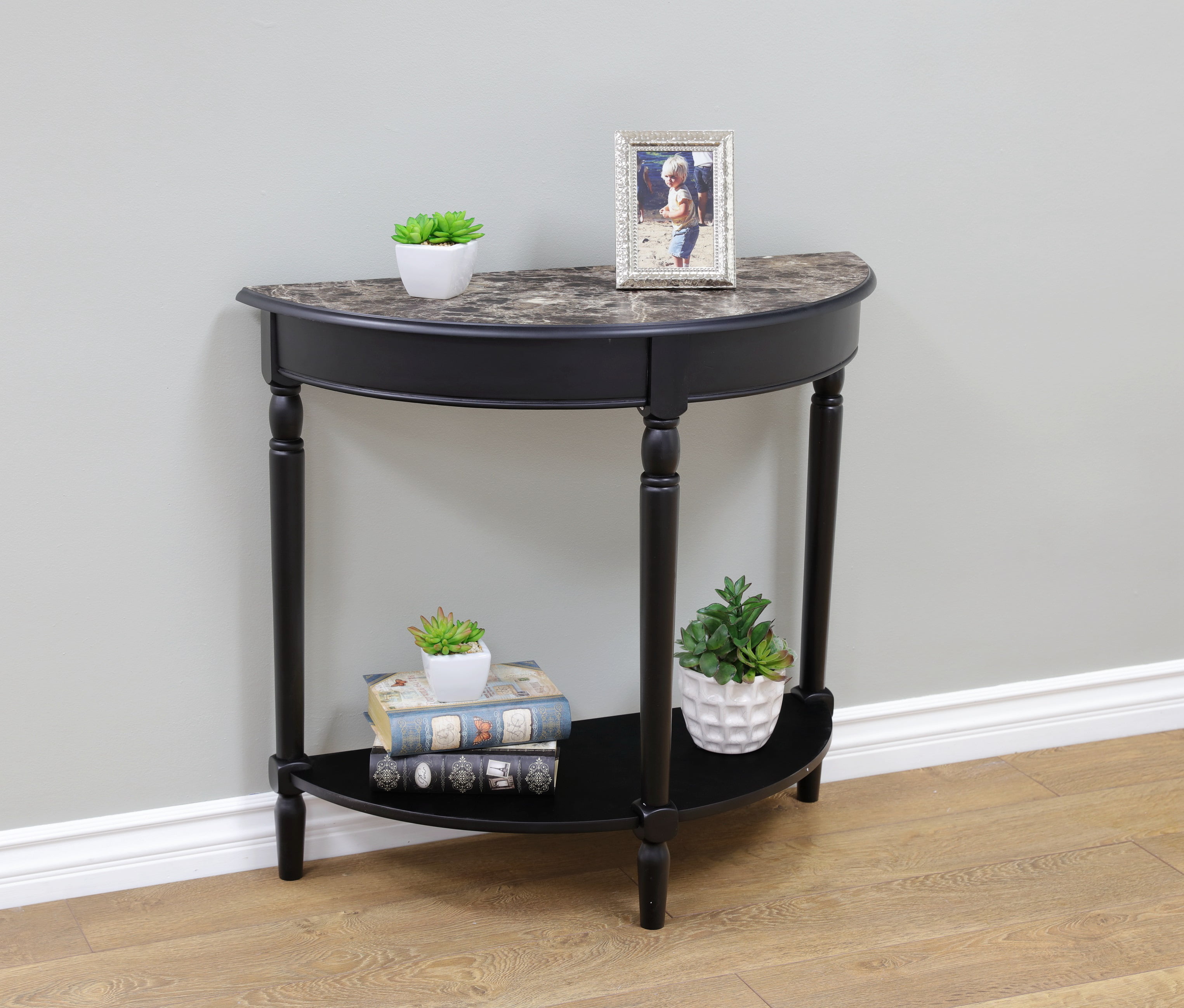 Home Craft Entryway Table With Faux Marble Top Black Walmart
