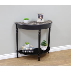 2 Tier Entryway Console Table With Espresso Marble Finish