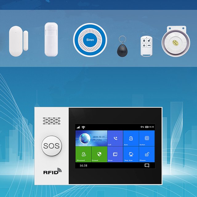 Sistema de alarma inalámbrico Wifi GSM alarma antirrobo con Sensor de movimiento para Control por aplicación Tuya