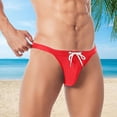thumbnail image 2 of kpoplk Men’s Summer Swim Briefs Low Rise Quick Dry Beach Swimsuit Athletic Training Swimwear Hook and Eye Size XXL,Red, 2 of 5