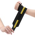 thumbnail image 6 of 1 Pair Fitness Padded Wrist Thumb Brace Strap Weight Lifting Hand Wrap Support Weightlifting Gym Training Bar Wristband, 6 of 8