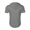 thumbnail image 5 of Curuila Mens Hoodies With Pocket Zip Up Short Sleeve Hooded Solid Color Sweatshirt For Men Summer Fashion Casual Tops Light Gray Size 2Xl, 5 of 5