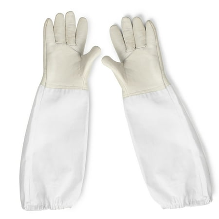 Beekeeping Gloves Canvas Protective Bee Keeping Supplies Equipment with Vented Long Sleeves for the Beekeeper 1 Pair