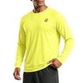thumbnail image 4 of GrmtClth Men's Sun Block Raglan Crew Neck Long Sleeve Athletic T Shirt, Small Chest Graphic Regular Fit Fishing Running Outdoor Tops Yellow 2XL, 4 of 7