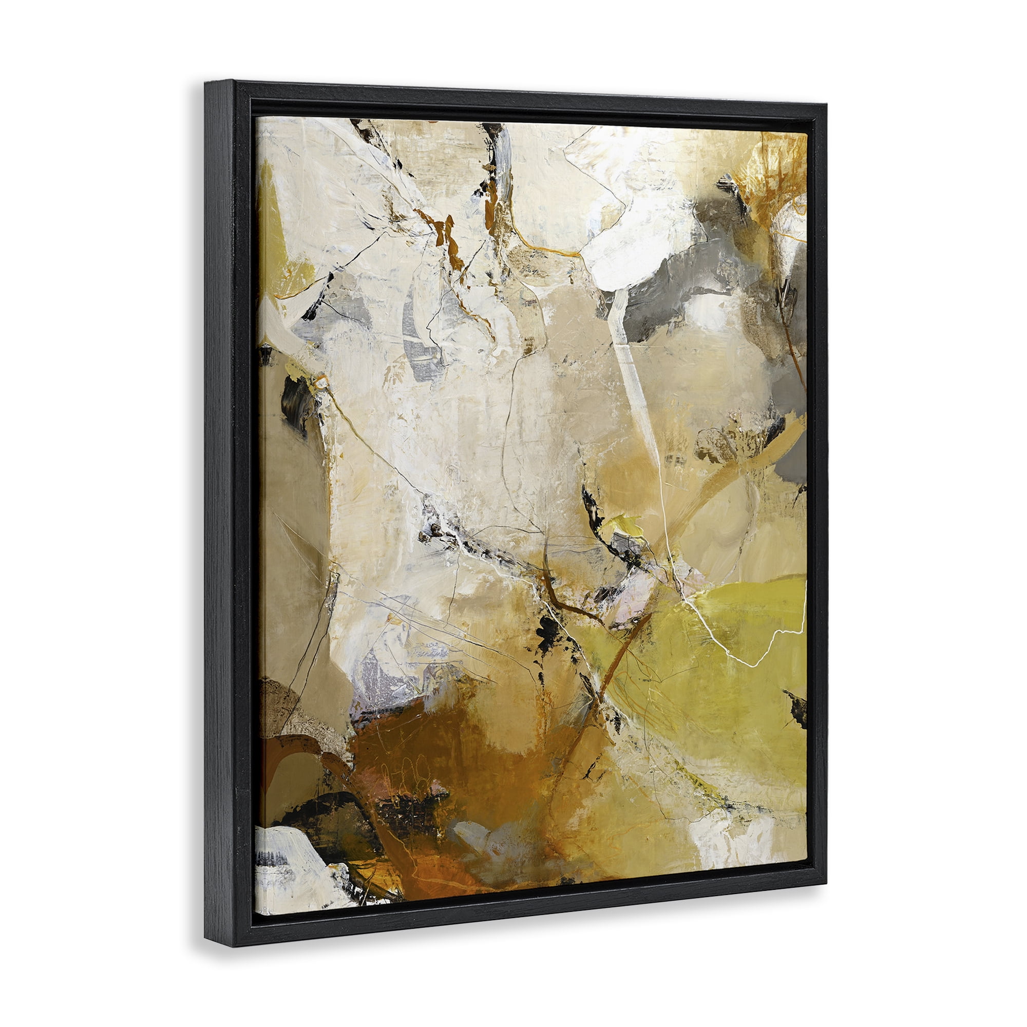 Stupell Industries Warm Earth Tones In Motion Black Framed Floater Canvas Wall Art, design by Design Fabrikken