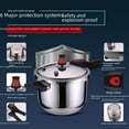 thumbnail image 2 of Commercial & Home 304 Food-Grade Stainless Steel Pressure Cooker with Explosion-Proof Thickened Base - 22cm (4.1L), Efficient High-Pressure Cooking, Compatible with Gas & Induction Stoves, Durable, 2 of 5