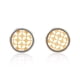 thumbnail image 1 of Aretes de oro 14k GIALLO Broquel Sello de Arlequin Oro amarillo mate y oro blanco brillante, 1 of 4