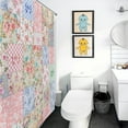 thumbnail image 4 of Patchwork Floral Shower Curtain for Bathroom, Boho Vintage Flower Bohemian Colorful Spring Retro Pattern Stitching Bohemian Waterproof Fabric Shower Curtain Set with Hooks-72"W x 86"L (Pack of 1), 4 of 7