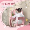 thumbnail image 4 of Qaba Coiffeuse pour Enfants avec Miroir Tri-Pliant, Chaise, Rose, 4 of 9