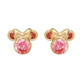 thumbnail image 2 of Disney Minnie Mouse Birthstone 10KT Gold Stud Earrings (See More Colors), 2 of 4