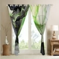 thumbnail image 3 of Black and Green 30%-50% Blackout Curtains Aesthetic Marble Curtains Women,Foil Print Curtains & Drapes Mountain Fluid Living Room Curtains,Marbling Window Curtains, 3 of 6
