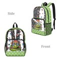 thumbnail image 2 of ZIATUBLES 17 Inch Clear Backpack Heavy Duty, Mushroom Frog Polka Dot Print Fabric & PVC Transparent Bookbag with with Reinforced Strap, See Through Bag Easy to Clean for School Security, 2 of 7