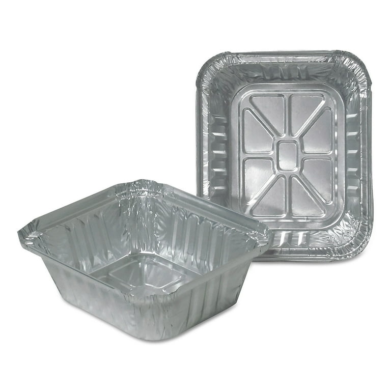 Aluminum Closeable Containers, 1 lb Oblong, 5.75 x 4.88 x 1.81, Silver, 1,000/Carton Aluminum Closeable Containers, 1 lb Oblong, 5.75 x 4.88 x 1.81, Silver, 1,000/Carton