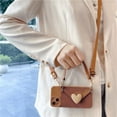 thumbnail image 3 of Love Leather Pattern Hanging Neck Goddess For Apple 13 Mobile Phone Case Girl Lanyard For IPhone 14pro Portable Love Card Bag For 12promax Can Carry Strap Crossbody [brown] Love Card Bag + Crossbody L, 3 of 4