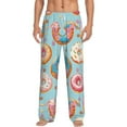 thumbnail image 2 of Picia Colorful Donut Mens Soft Woven Cotton Elastic Waistband Sleep Pajama Pant Lounge Sleep Pant With Pockets And Drawstring-Large, 2 of 9