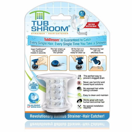 TubShroom Revolutionary Hair Catcher Drain Protector for Tub Drains (No More Clogs)