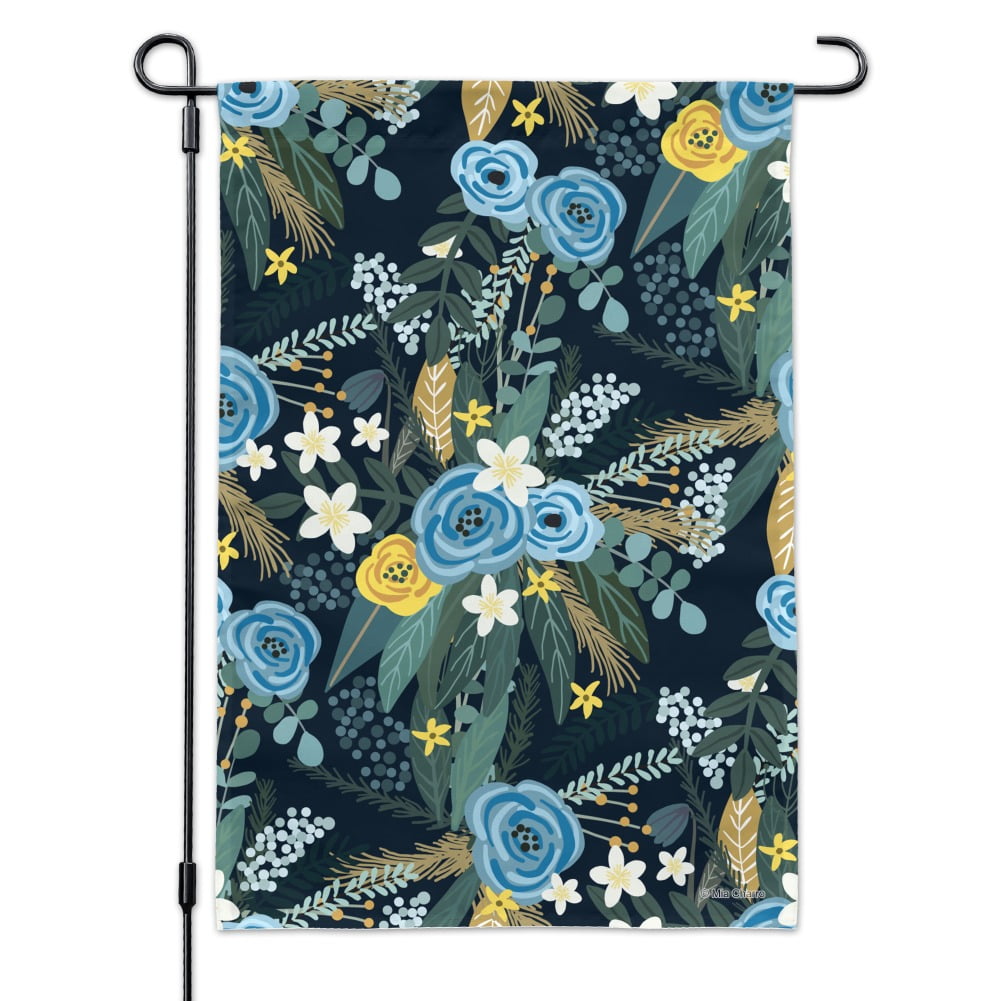 May garden flag with floral pattern