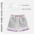 thumbnail image 5 of Kids' Beach Pants Comfortable Swim Trunks Lavender and Pink Flowers Shorts for Pool Vacation and Lounge Wear 2T, 5 of 8