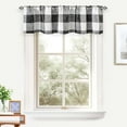 thumbnail image 7 of DriftAway  Buffalo Check Woven Plaid Pattern Lined Blackout Rod Pocket Window Curtain Valance Black 52" width x 14 " length, 7 of 7