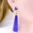 thumbnail image 4 of Pendientes Behomian Zulema Hilo borla pendientes Dangle Triangle Studs Azul, 4 of 8