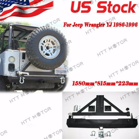 Jeep Bumper Tire Carrier - HTTMT- For 87-06 Jeep Wrangler YJ TJ Rock Crawler Rear Bumper Tire Carrier Swing&D-RING