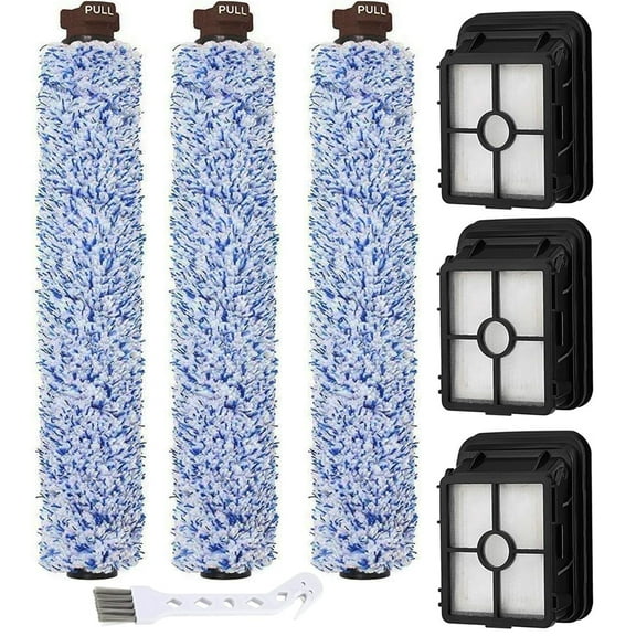 3 Pcs 1926 GENTLE CLEAN Brush Roll   3Pcs 1866 Replacement Vacuum Filters for Bissell CrossWave 1785 2303,2305, 2306 2551 Series, Compare to Part No 1608022, 160-8022, 1608684