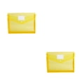 thumbnail image 2 of Bearachild B5 Sobres de plástico grueso Carpetas de archivos transparentes con etiqueta Bolsillo Cierre a presión Bolsa Monedero Bolsa Escuela Amarillo 2piezas, 2 of 6